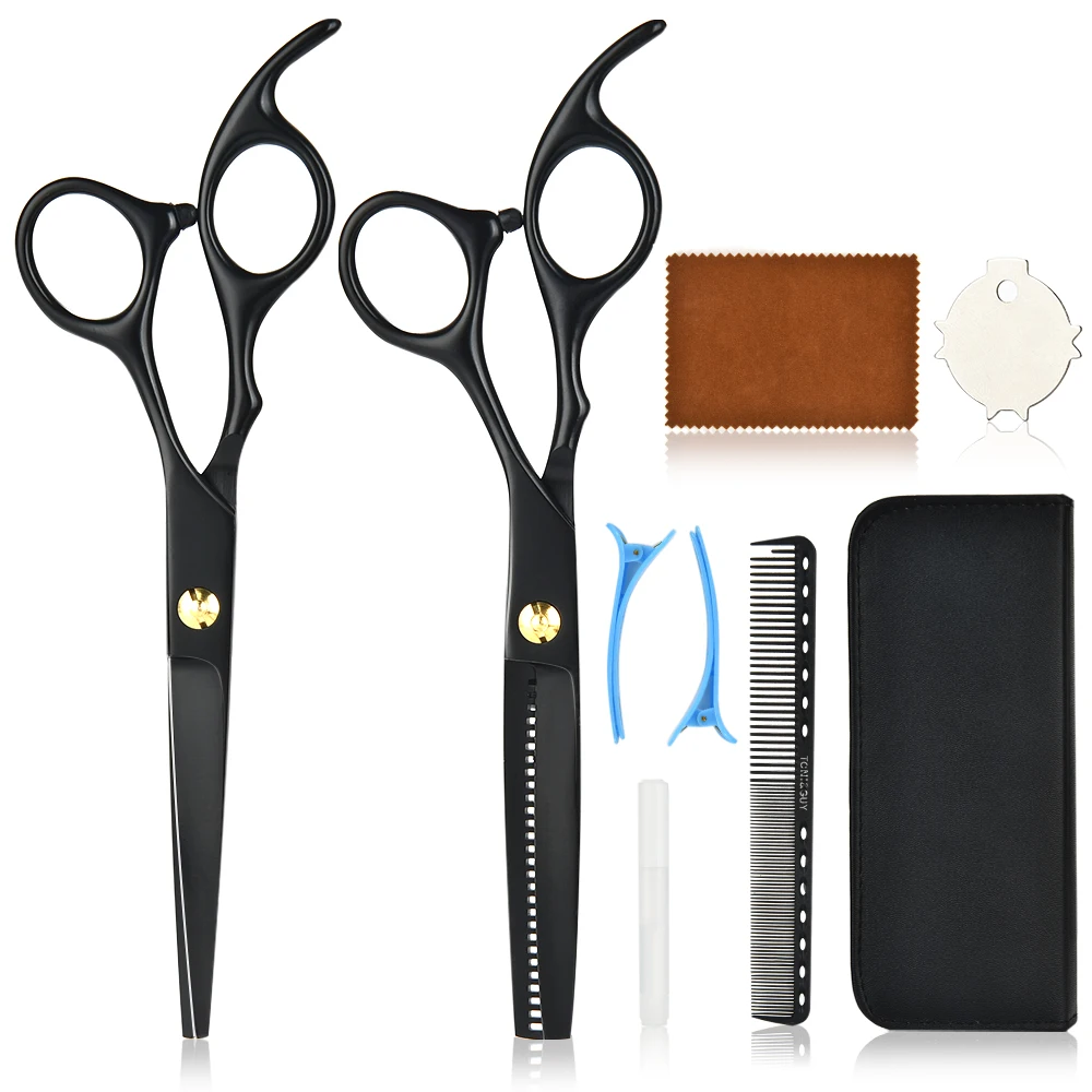 

9 Pieces Hairdressing Scissors Kit Hair Cutting Shears Scissor Hair Beard Trimming Shaping Grooming Thinning Shears With Comb