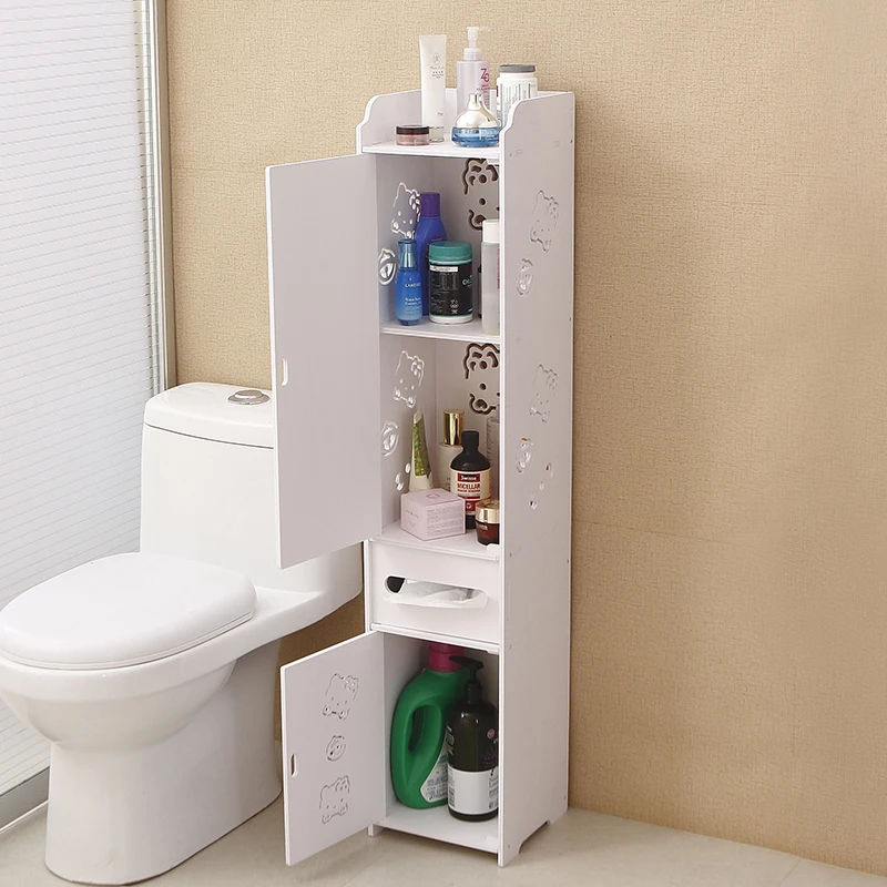 Водостойкая напольная полка для туалета ванной комнаты многослойная шовная