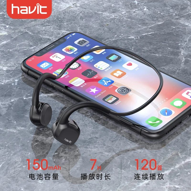 

HAVIT TWS i50 Bluetooth Earphone Black technology bone Waterproof for Handsfree Calls conduction True Wireless Sport Earphone