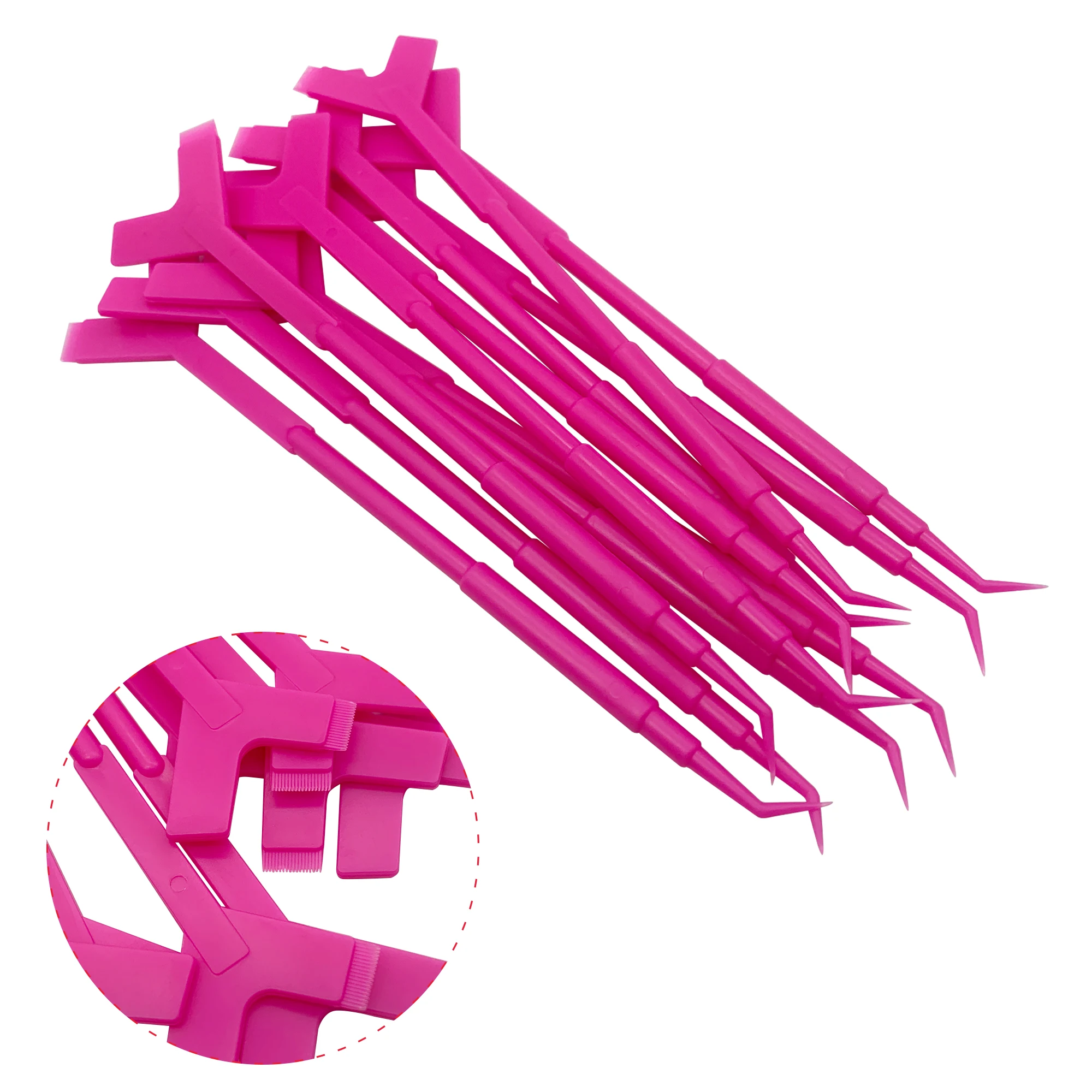 

10Pcs Plastic Eyelash Perming Stick Tool Lashes Extension Glue Spoon Y Shape Comb Brush Lash Lifting Curler Applicator
