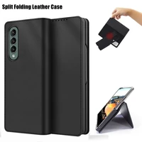 luxury leather magnetic wallet case for samsung galaxy z fold 3 cover rezzol folding flip hard cover for samsung z fold 2