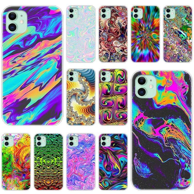 Модный мягкий силиконовый чехол с психоделическим рисунком для Apple iPhone 11 Pro XS Max X XR