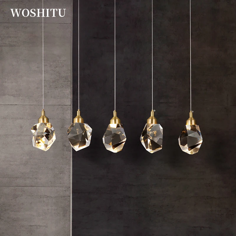 

Modern Crystal Pendant Lights for Living Room Dining Room Kitchen Island 1/3/5 LED Crystal Lamp Ceiling Decor Home Lighting
