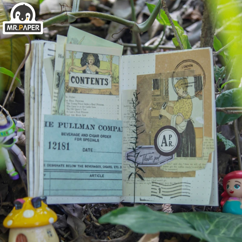 

Mr.paper 8 Designs 50 Pages/book Small World Wonder Series Vintage Retro Style Hand Account Message Material Decoration Paper