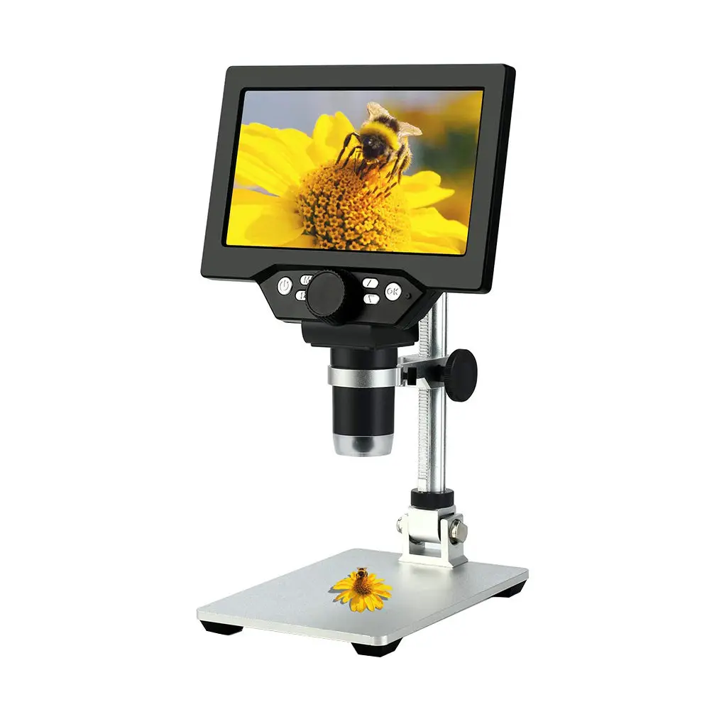 

Digital Microscope With LED Lights 7 Inch LCD Screen Display 1200x Magnification Video Microscope, US Plug