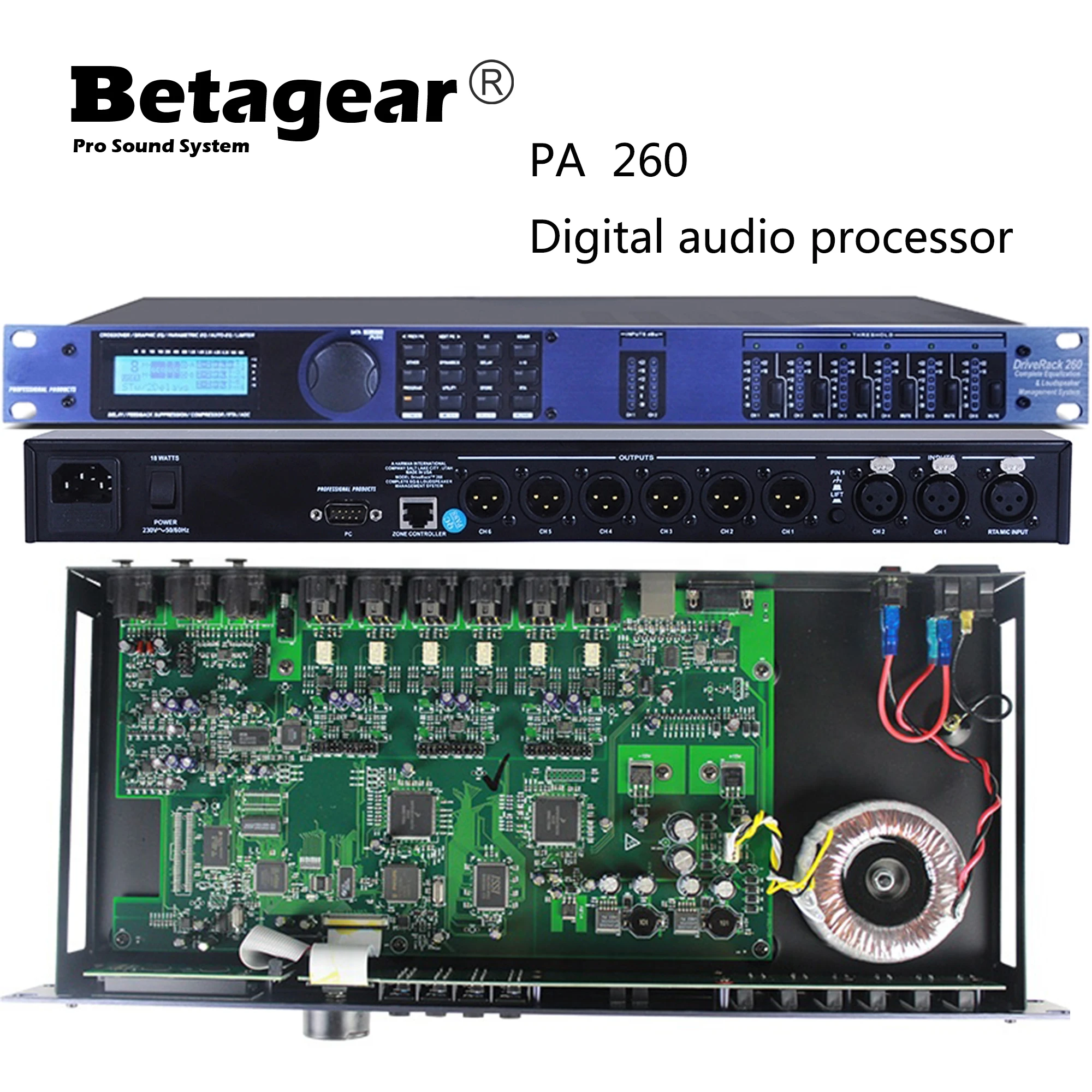 Стойка для драйверов Betagear PA 260 3in6out профессиональный Аудиопроцессор система