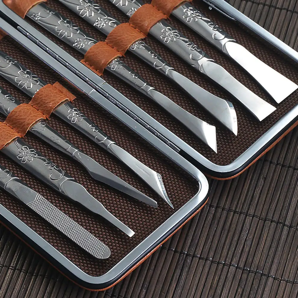 

1 Set (8 Pieces) Stainless Steel Pedicure Knife Nail Clipper Manicure Knife Tool To Dermatomy Knife Nail cutter Pedicure Tool
