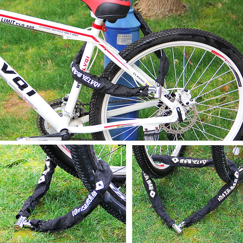Bike Chain Lock Security Anti-Theft with Keys long for Motorcycle Bicycle lock padlock | Спорт и развлечения