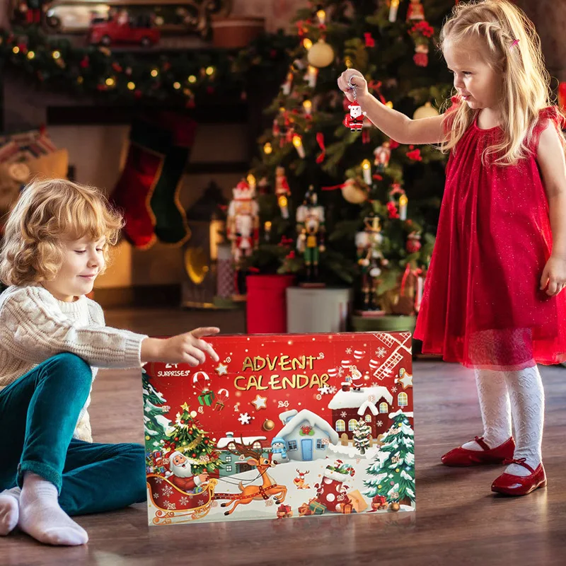 

Christmas Countdown Calendar Gifts Box Lovely Xmas Tree Hanging Ornament Creative Christmas Advent Calendar Pendant ALS88