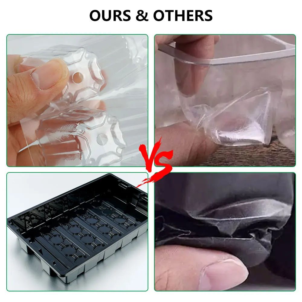 

5 Pcs Flower Pot Seeds Seedling Tray Sprout Plate 12/40-Cells Nursery Pots Tray With Transparent Lids Box For Gardening