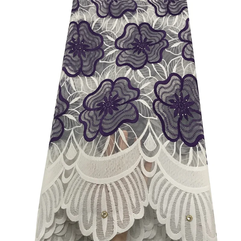 Новейшая фиолетовая африканская Тюлевая кружевная ткань высокого качества 2020