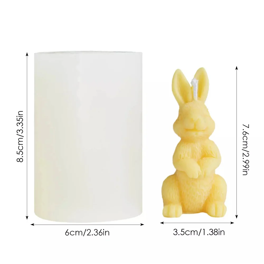 

Rabbit Silicone Mold Scented Candle Scented Plaster Cute Rabbit Silicone Mold Simulation Rabbit Mold Cake Decoration Tools