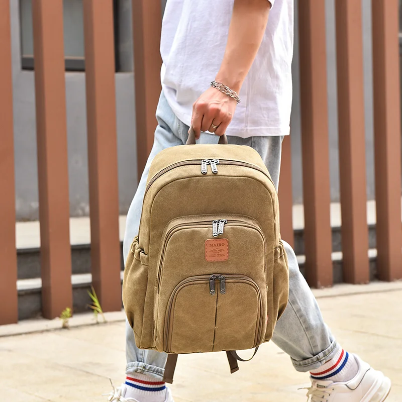 Мужской холщовый рюкзак большой емкости 2020 новый водонепроницаемый прочный