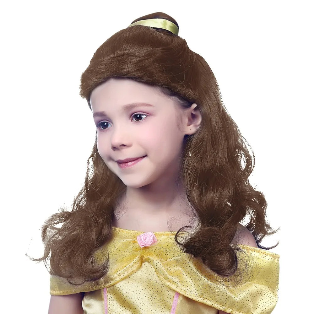 

Free Beauty Long Blonde Synthetic Fairy Tales Cosplay Braided Box Braids Princess Wigs for Kids Girls Halloween Party Costume