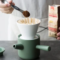 ceramic coffee filter cup set creative hand coffee maker filter pot portable home milk tea coffee pot coffeware kit free paper