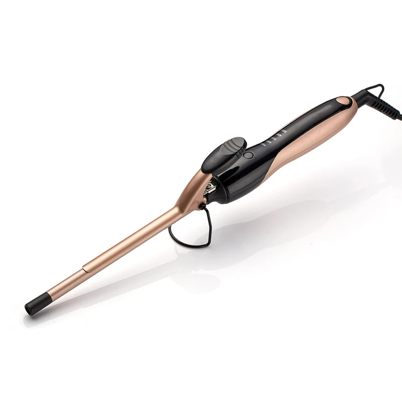 Черный керамический золотой 9 мм маленький размер плюшевый шерстяной Плойка для