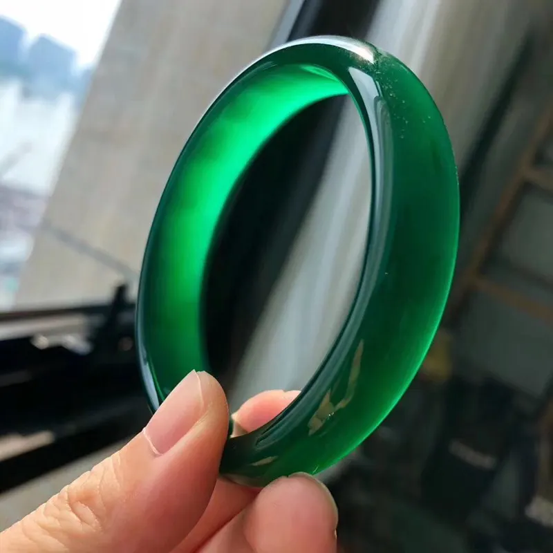

Genuine Natural Jade Bracelet Chrysoprase Bangle Women Fashion Charm Jewellery Ice Green Chalcedony Bangles Woman Amulet Gifts