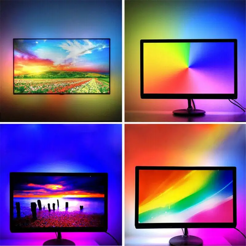 DIY TV USB WS2812B LED пояс подсветка компьютер дисплей фантазия декоративный свет 60LED s