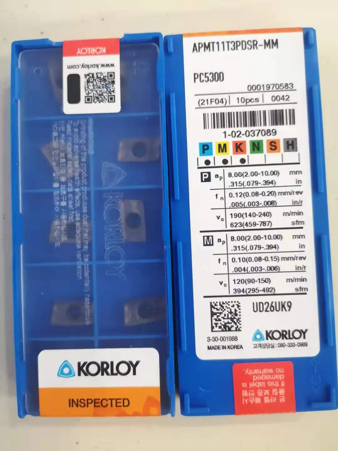 Original CNC inserts APMT11T3PDSR-MM PC5300 and PC5400 |