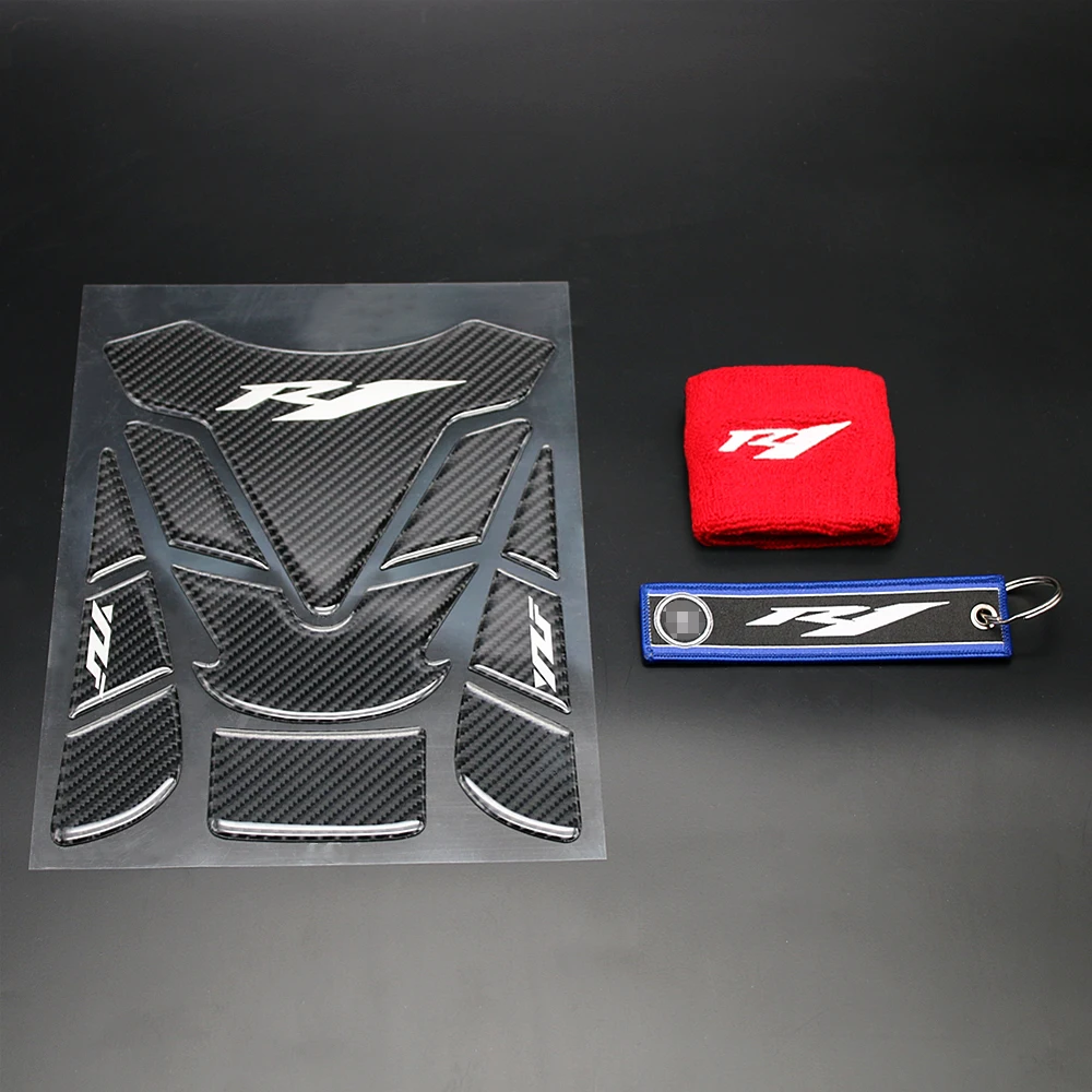 

Motorcycle Tank Cover Protection Pads Carbon Fiber Look Stickers Tank Pad Decals Fit For Yamaha YZFR1 YZF-R1 YZF R1 1998-2018