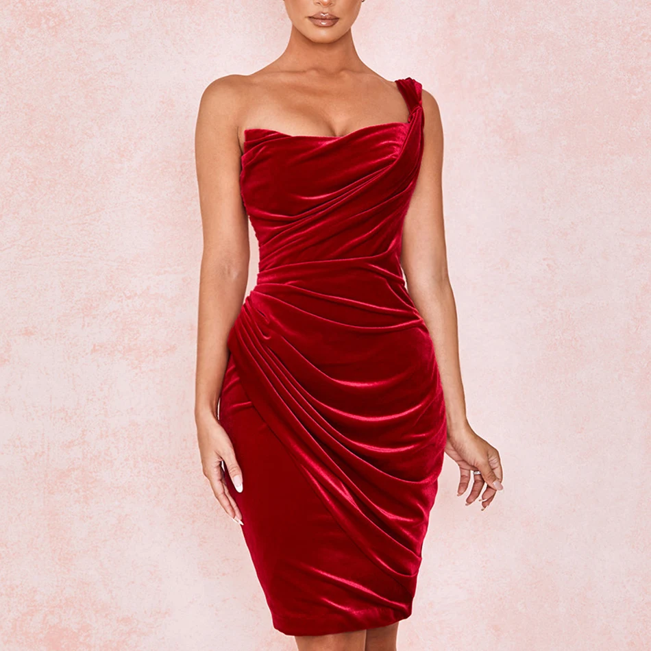 Adyce новинка летнее красное вино на одно плечо вечернее платье в стиле