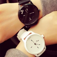 black white couple watches tables fashion spell color analog big dial men women silicone watch dress clock unisex quartz watches
