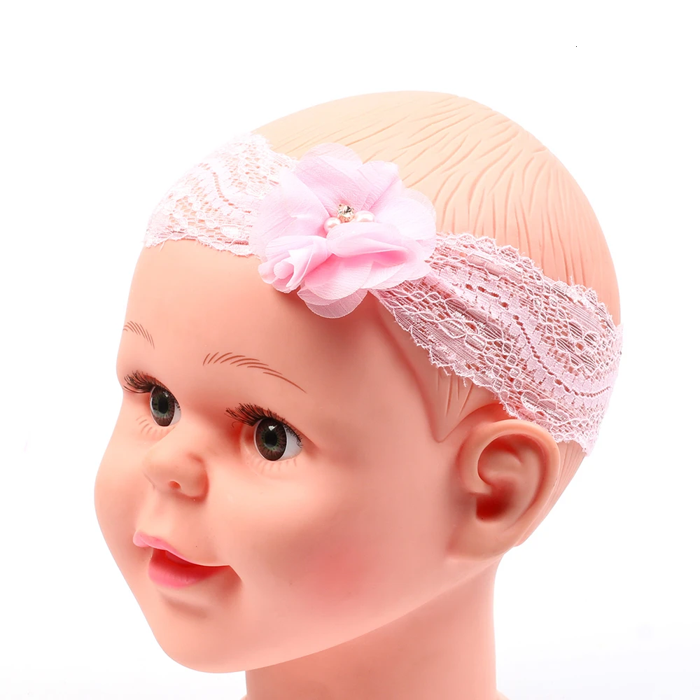 Повязка на голову детская с цветами кружевом головной убор для малышей | Детская
