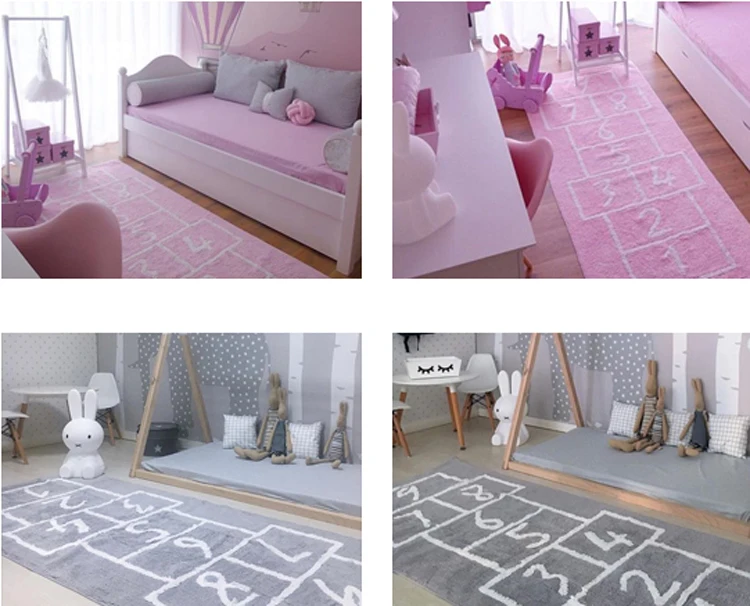 Цифры площадь ковер гобелен кухня гобелен Enfant ШАМБРЕ Tapis Fourrure напольный коврик из хлопка ковры для спальни синий серый