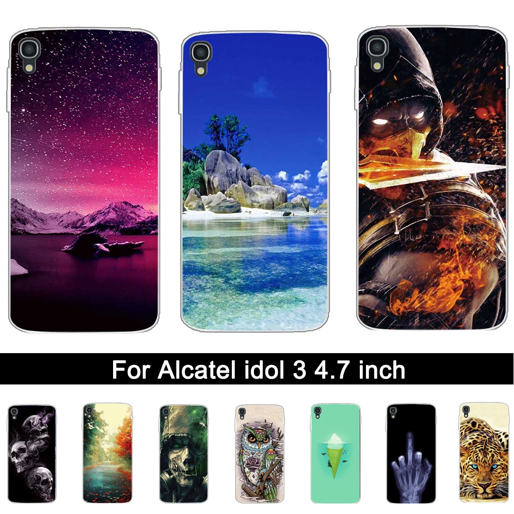 Для Alcatel One Touch Idol 3 4 7 &quot6039 чехол прозрачный мягкий силиконовый с мультяшным