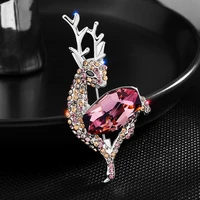 korean version of popular austrian crystal deer brooch animal brooches womens clothing accessories