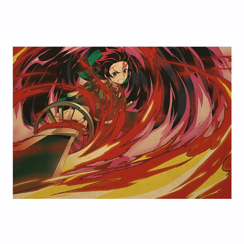 Постер из аниме рассекающий демонов винтажные постеры крафт-бумаги в стиле no Yaiba
