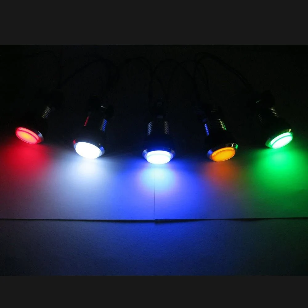 10x хром светодиодный загорающаяся пуговицы с 4 8 мм Интерфейс микропереключатель