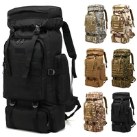 80l large military tactical backpack oxford fabric waterproof rucksack outdoor travel camping hiking mountaineering trekking bag