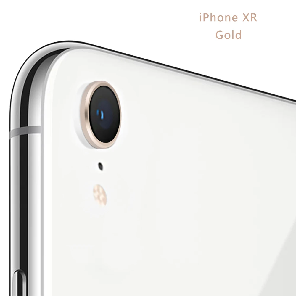 Защитный чехол для задней камеры 1 шт. с кольцом для iPhone XR/XSM серии защита смартфона аксессуары - Цвет: XR gold