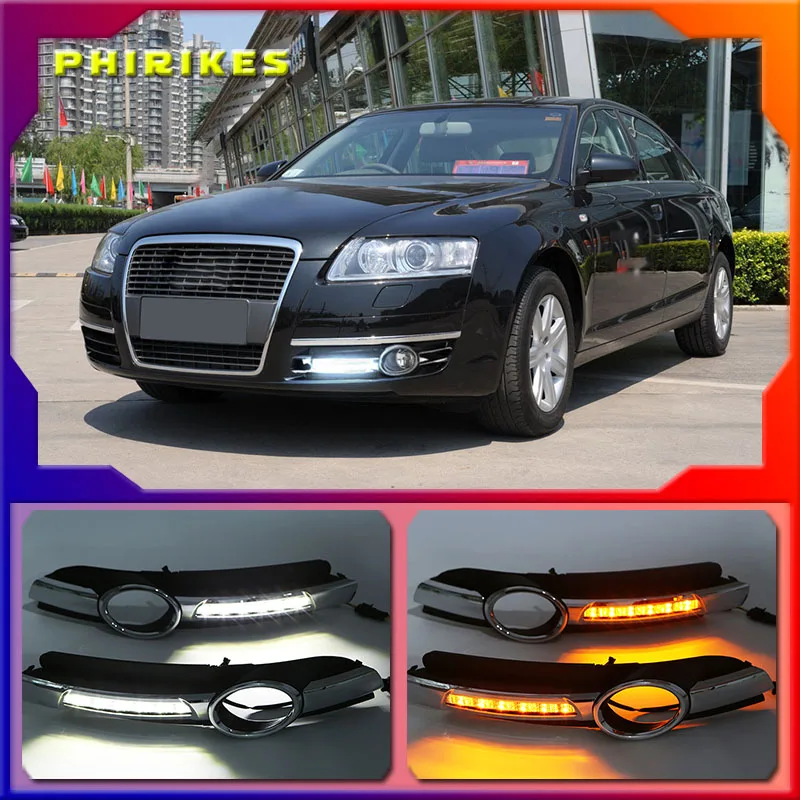 

Для Audi A6L A6 C6 2005-2008 для зарядное устройство Quattro RS Кабриолет Allroad спереди Светодиодный дневной светильник DRL светильник колпак противотуманны...