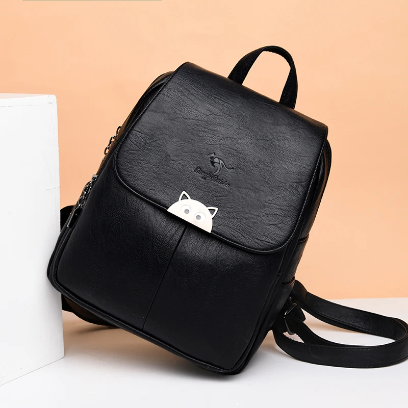 Рюкзак из овечьей кожи натуральной для школы подростков Ретро Роскошная