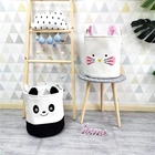 Большая складная корзина для белья с крышкой, корзины для хранения игрушек, корзина для игрушки для детей собак, органайзер для одежды с милыми животными, ведро для белья