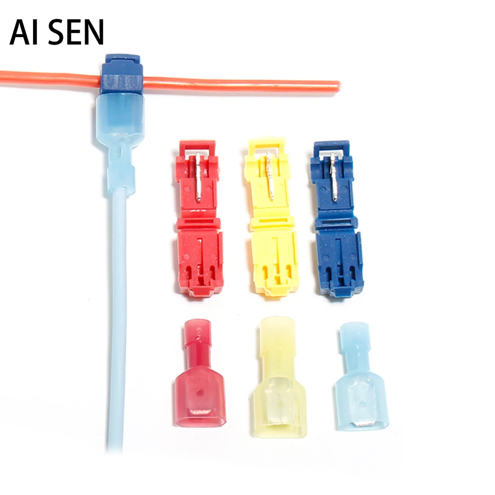 

Without Breaking Clip Fast Joint Lip Break Soft T-Type Cable Terminals Crimp Quick Line Electrical Quick Wire Splice Connectors