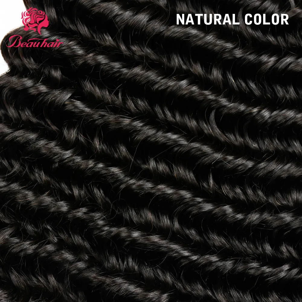BEAU HAIR Mongolian Hair Weave Bundles Deep Wave 100% Human 8 to 28 Inch Curly Double Weft Deal 1PC Can Buy | Шиньоны и парики