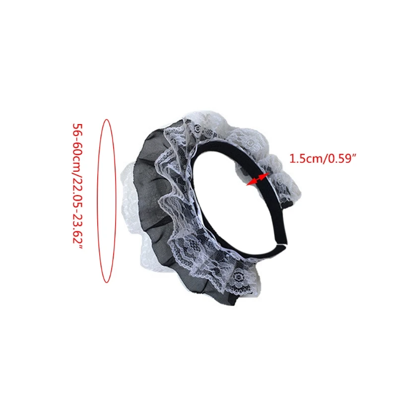 

X7XE Lace Headbands for Women Multilayer Lace Headband Cute Novelty Headwear Lady's Headwear Maid Cosplay Party Props