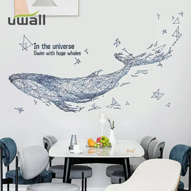 

Creative Sea Whale Wall Stickers Living Room Bedroom Decoration Background Wall Decorations Home Decor Self Adhesive Stickers