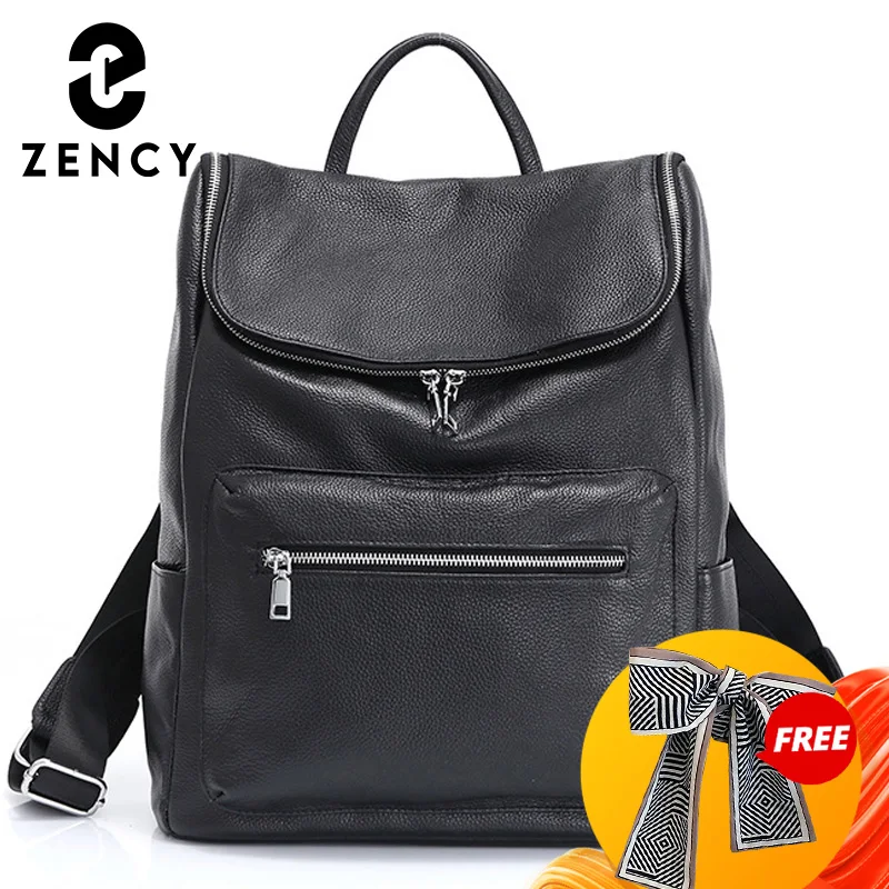 Рюкзак Zency унисекс из 100% натуральной кожи Вместительная дорожная уличная сумка