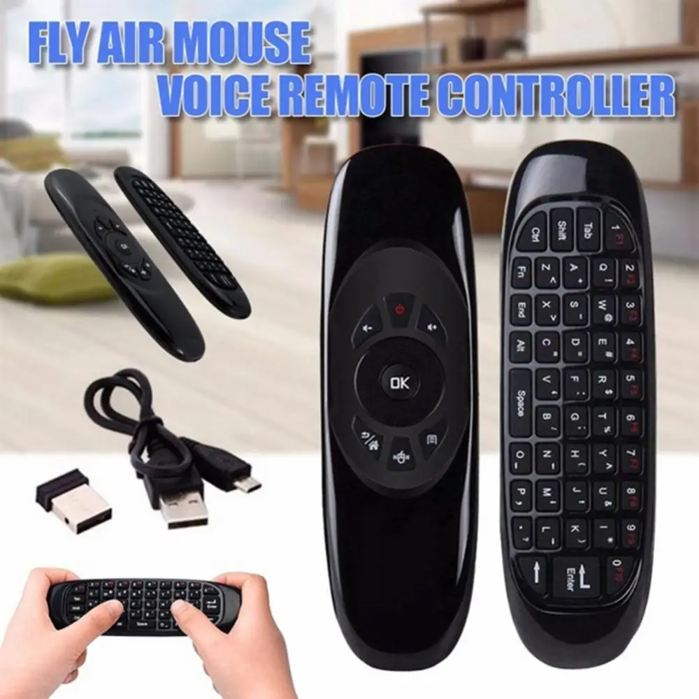 C120 Rechargeable Air Mouse Remote Control With Voice Backlight for Gaming Smart 2.4GHz Wireless Keyboard