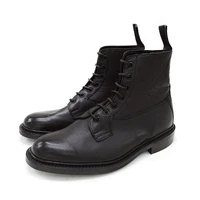 solid winter black mens boots shoes work lace up boots add velvet concise fashion shoes for men genuine leather