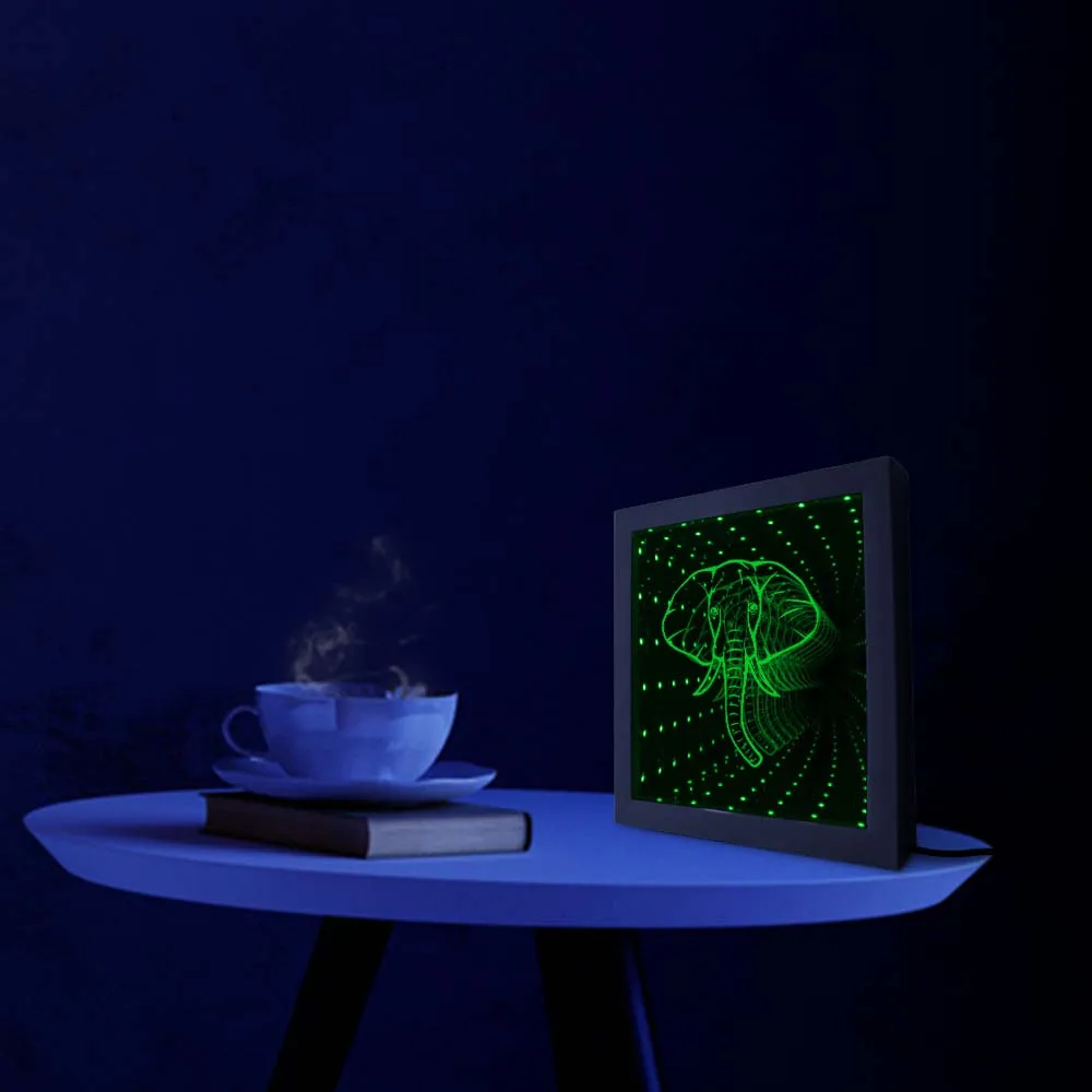 Милый слон африканский дикий животный животное зеркало знака бесконечности