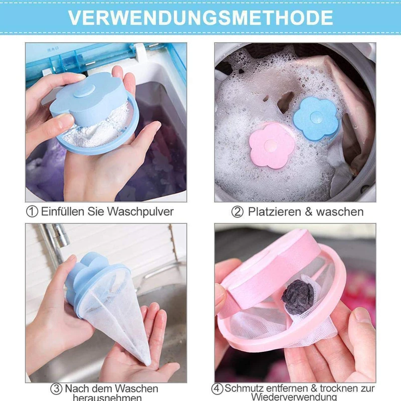 3Pcs/set Washing Machine Filter Bag Hair Remover Floating Universal Net Bag Hair Removal Decontamination Filter Laundry Bag