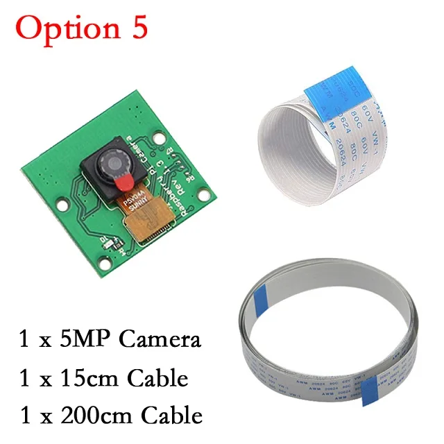 Option 5 Raspberry Pi 4 Камера 5MP 1080P 720 OV5647 видео Камера с FFC кабель для Raspberry Pi 4 3 Модель B 3B плюс 4B Pi3 B - Цвет: Option 5