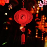 2pcs good luck chinese lantern non woven cloth red lantern year of the tiger spring festival lantern pendant hanging ornament