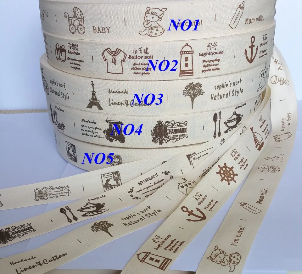5Yards Cotton Ribbons 25mm garment Party Decoration Gift Wrapping headwear accessoires Decor Supplies | Дом и сад