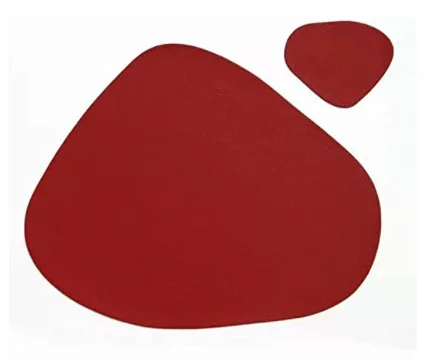 

Leather Placemats Coasters Tableware Set Round Table Mat Heat Insulation Non-Slip Washable Home Kitchen Restaurant Light Blue